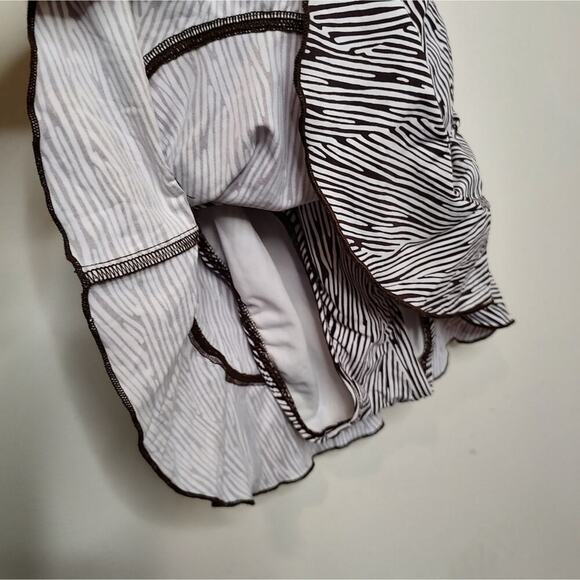 Kenneth Cole Reaction Tummy Control Zebra Print Halter Top Swim Suit Size Small - Picture 5 of 8